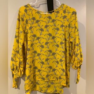Papermoon Stitch fix women’s size medium yellow 3/4 length sleeve blouse